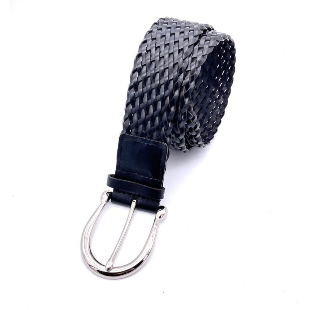 Michael Kors Black Woven Wide Leather Belt Small